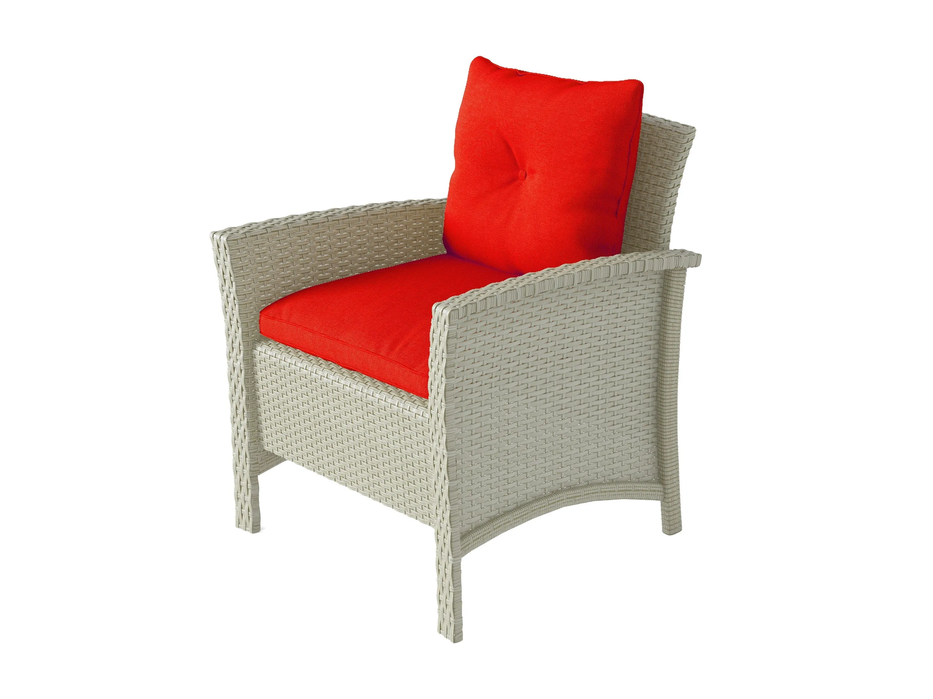 Red 4 Piece Wicker Patio Set