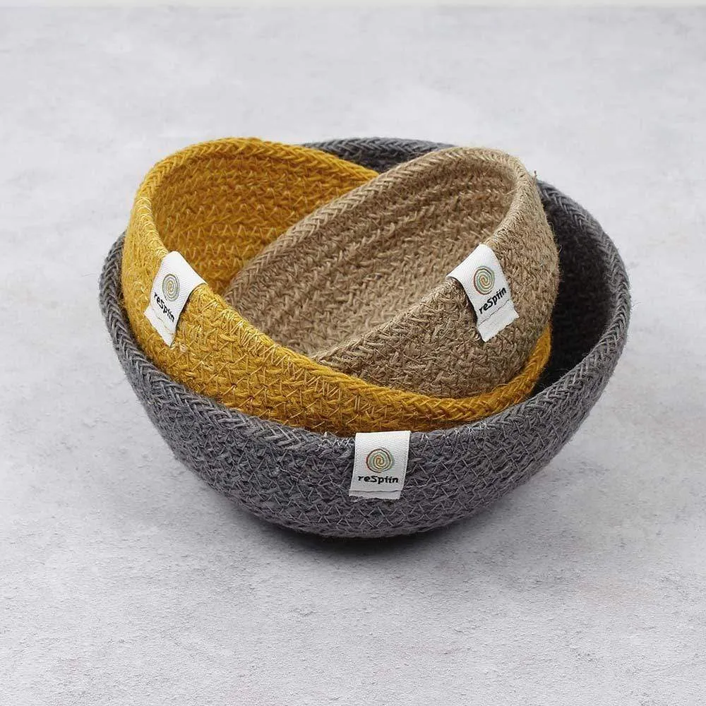 Respiin Jute Mini Bowl Set - Beach