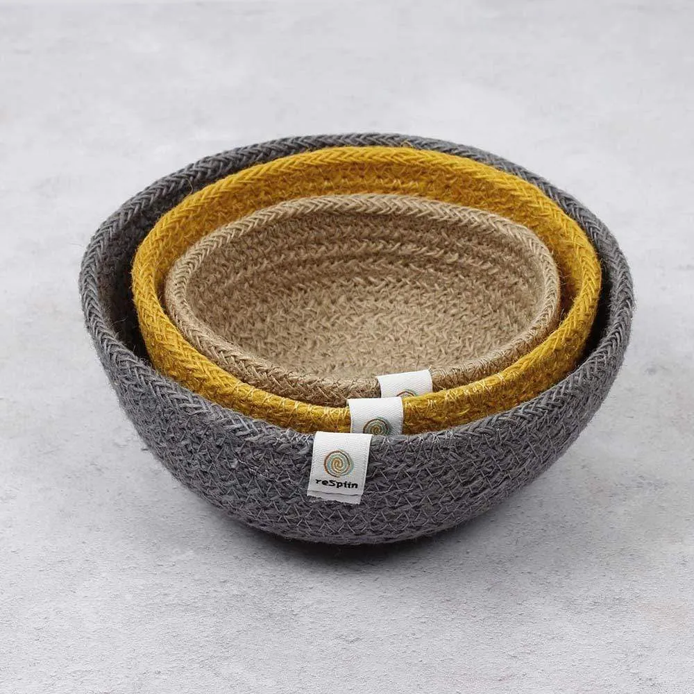 Respiin Jute Mini Bowl Set - Beach