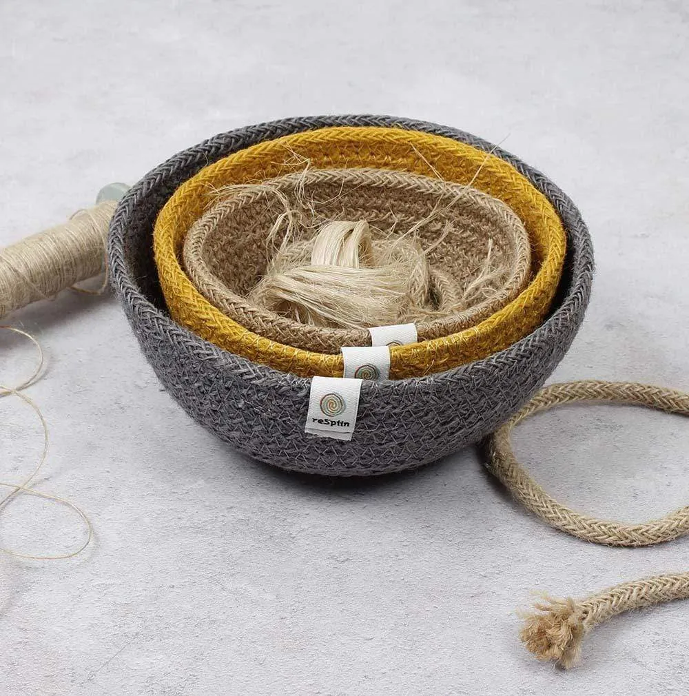 Respiin Jute Mini Bowl Set - Beach