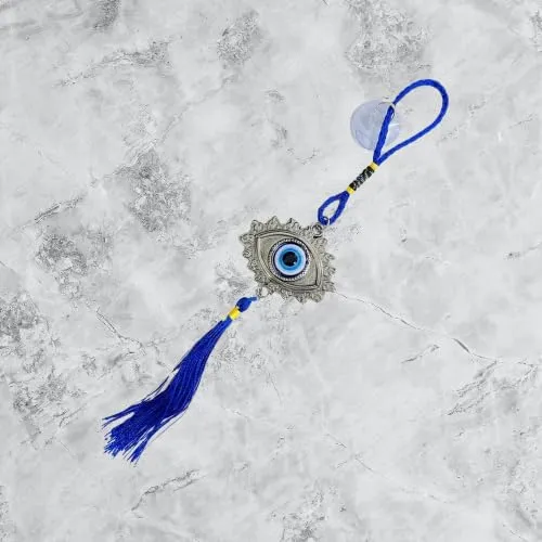 Revashree Craft World One Eye Evil Eye Car Hanging Handmade Hangings for Positivity (Can be Used as Home Decor, Gift, Wall Hangings, Meditation Room, Yoga Temple, Wind Chime)