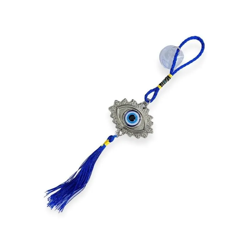 Revashree Craft World One Eye Evil Eye Car Hanging Handmade Hangings for Positivity (Can be Used as Home Decor, Gift, Wall Hangings, Meditation Room, Yoga Temple, Wind Chime)