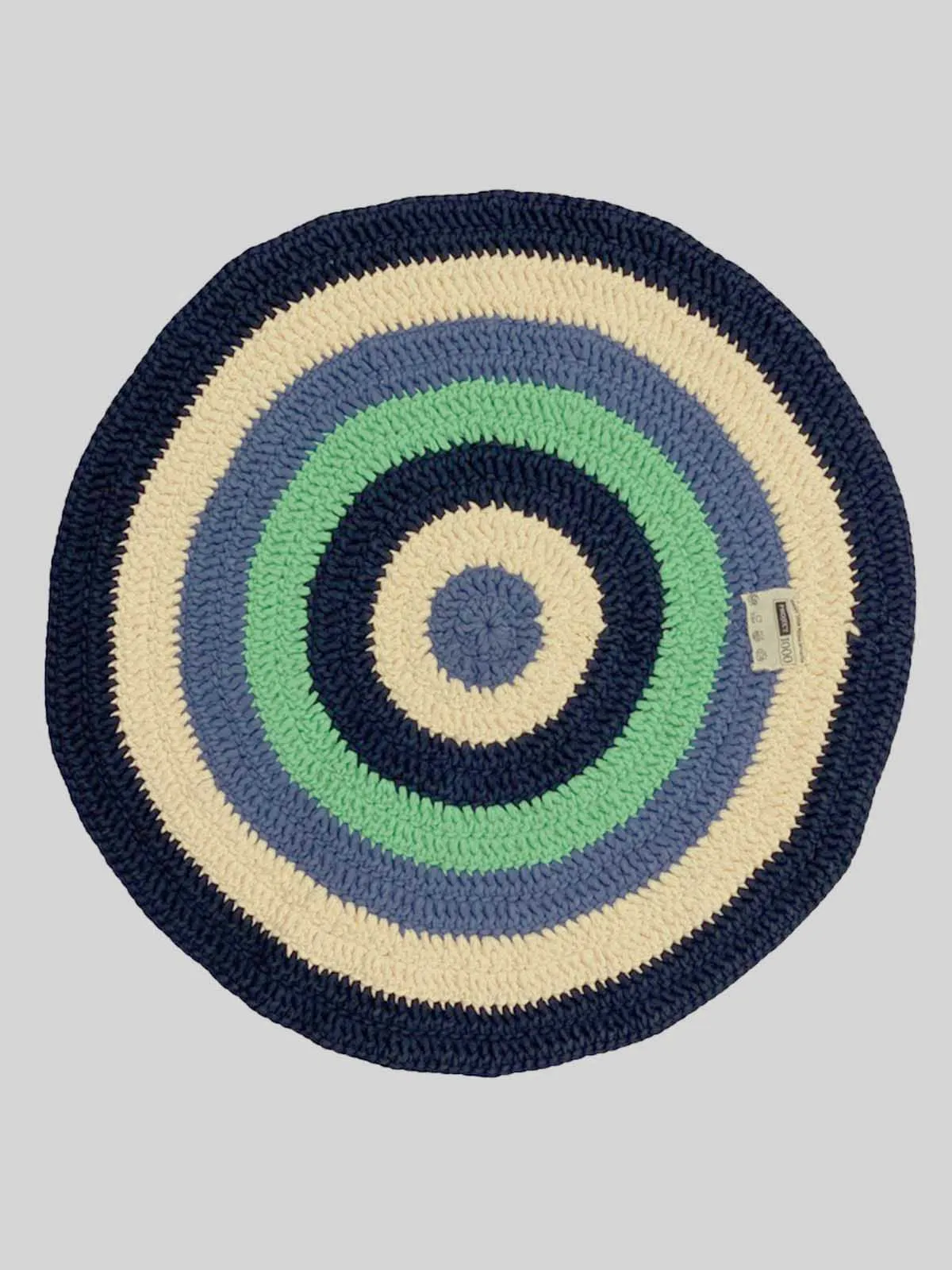 Round Rug Sea-Green-Blue-off-White-Navy