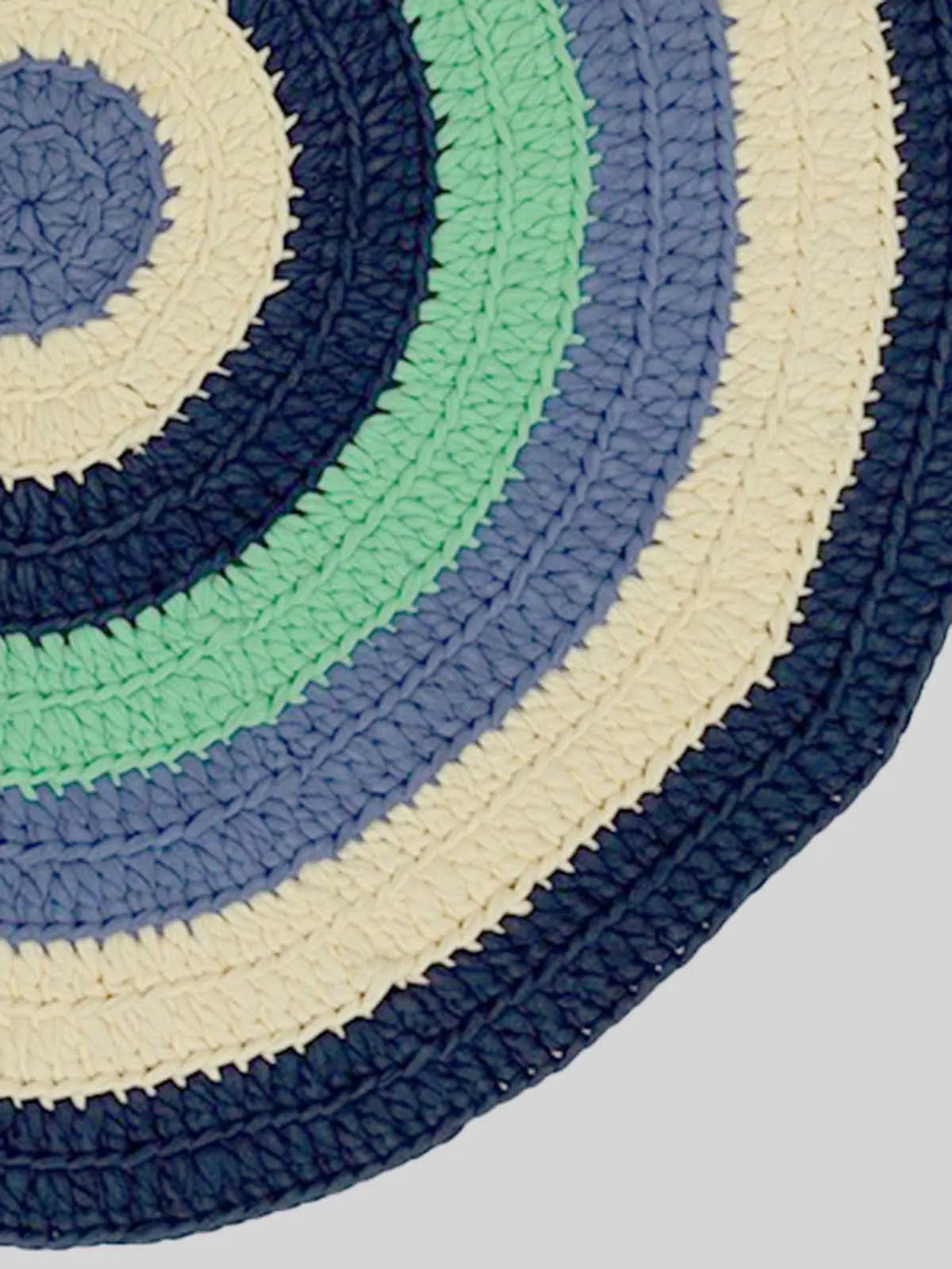 Round Rug Sea-Green-Blue-off-White-Navy
