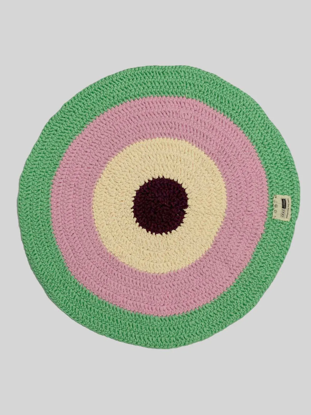 Round Rug Sea-Green-Pink-Off-White-Burgundy