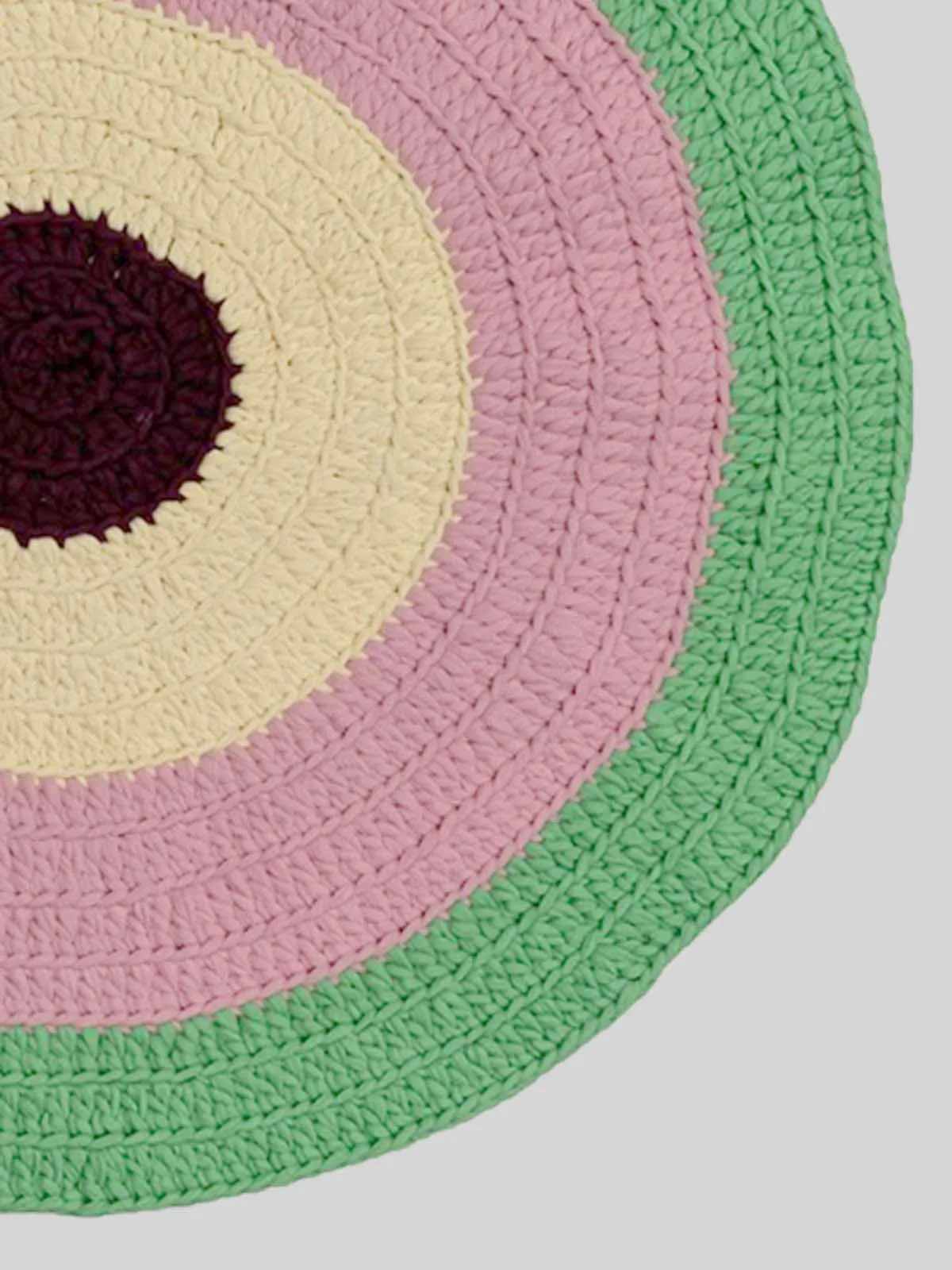 Round Rug Sea-Green-Pink-Off-White-Burgundy