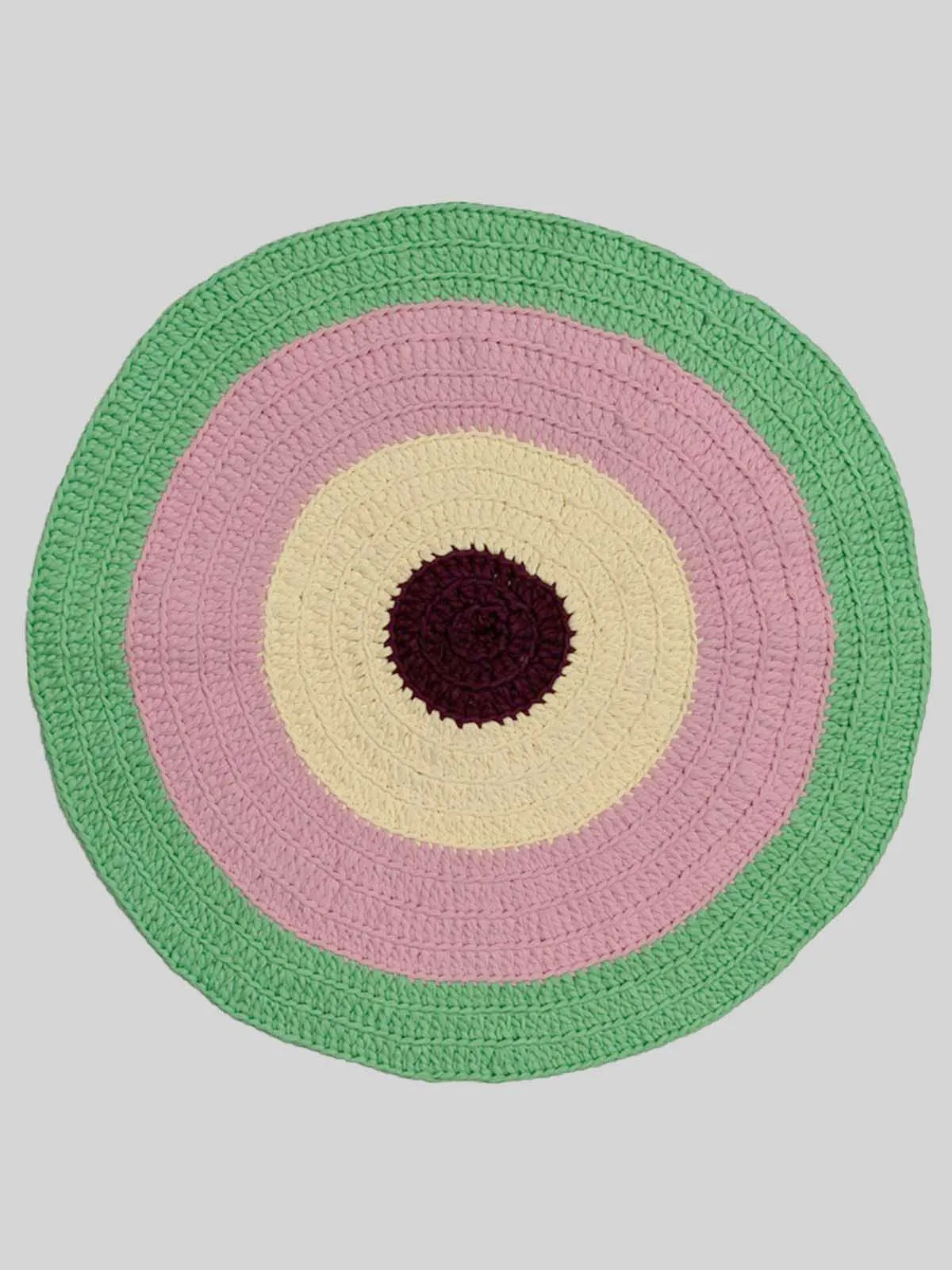 Round Rug Sea-Green-Pink-Off-White-Burgundy