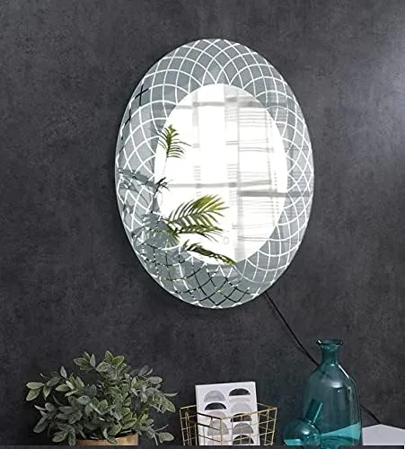 R.S Internationals Round Beautiful Modern Designed LED Make-Up Mirror Lights with Sensor (Gold 24 X 24 Inches)