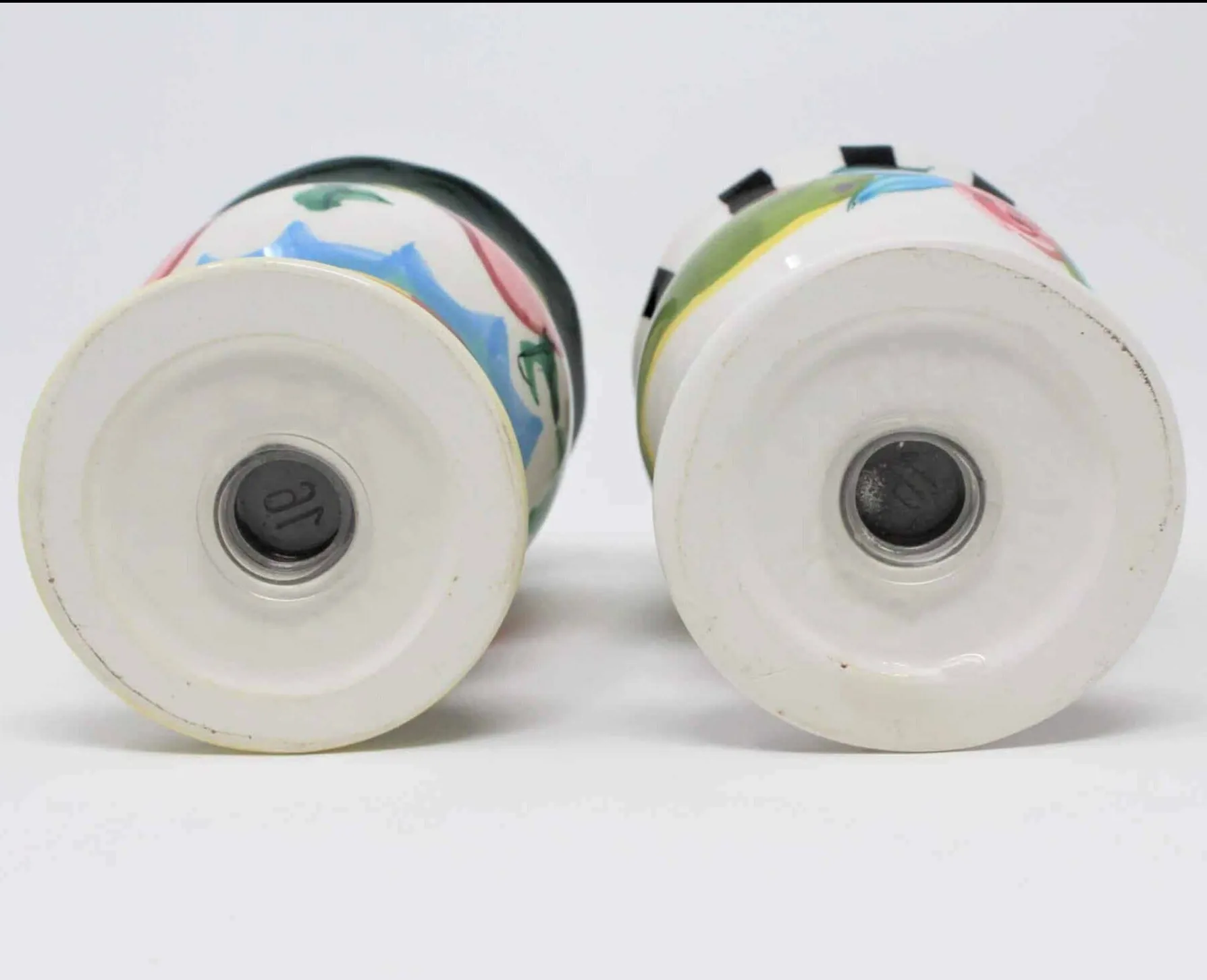 Salt and Pepper Shakers, Whimsical Floral Mad-Hatter, Ceramic