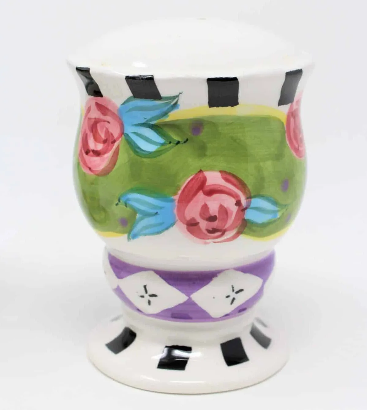 Salt and Pepper Shakers, Whimsical Floral Mad-Hatter, Ceramic