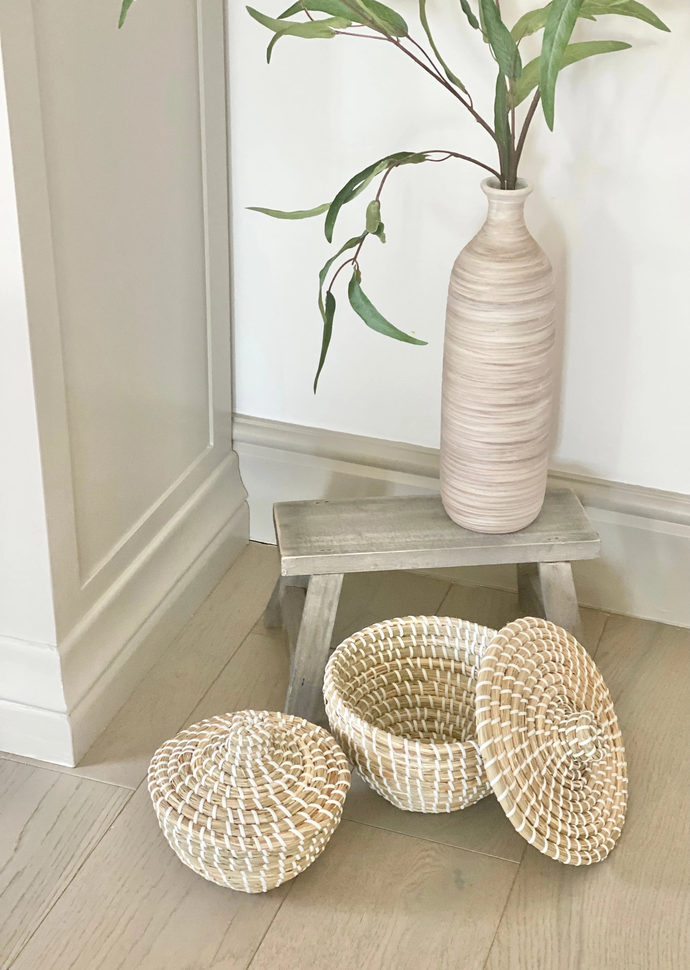 Seagrass Lidded Baskets