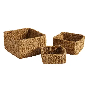 Seagrass Square Storage - Set of 3, In increments of 2