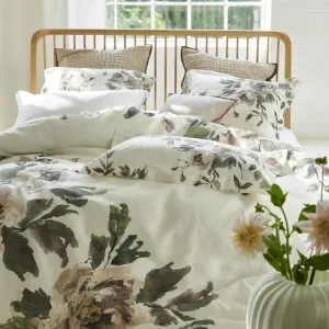 Shanghai Garden Ecru Linen Duvet Cover