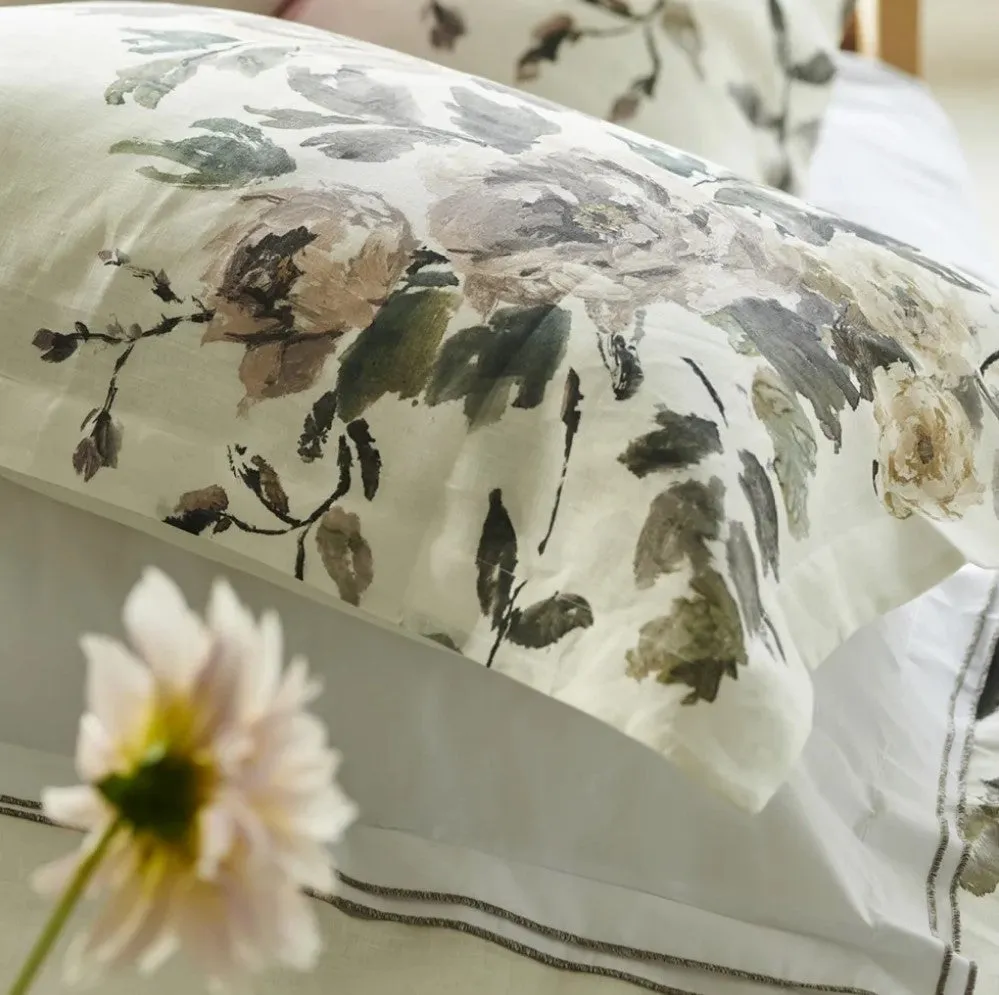Shanghai Garden Ecru Linen Duvet Cover