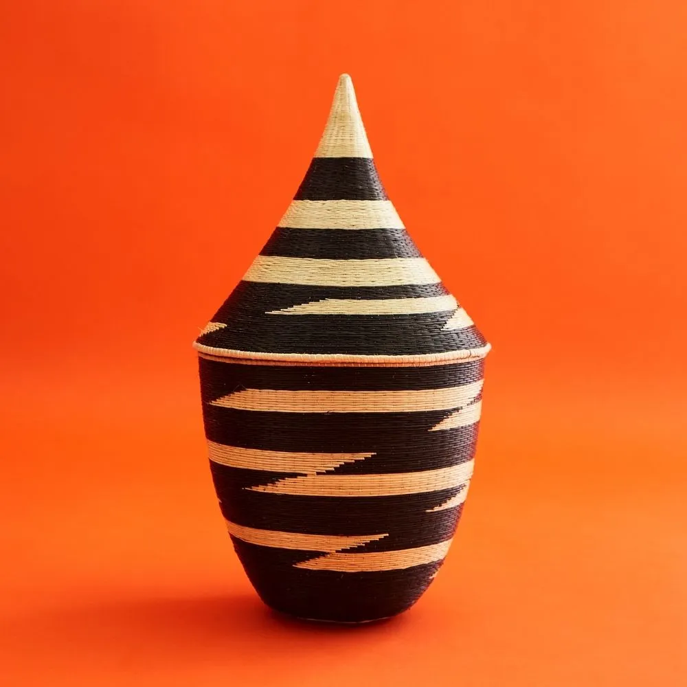 Small Black Papyrus Agaseke Peace Basket
