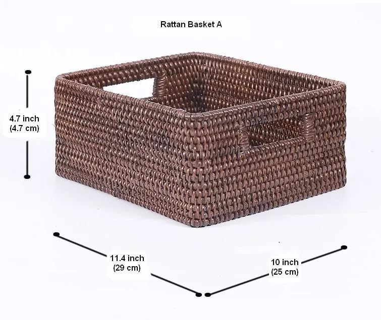 Storage Baskets for Clothes, Rectangular Storage Baskets, Large Brown Woven Storage Baskets, Storage Baskets for Shelves