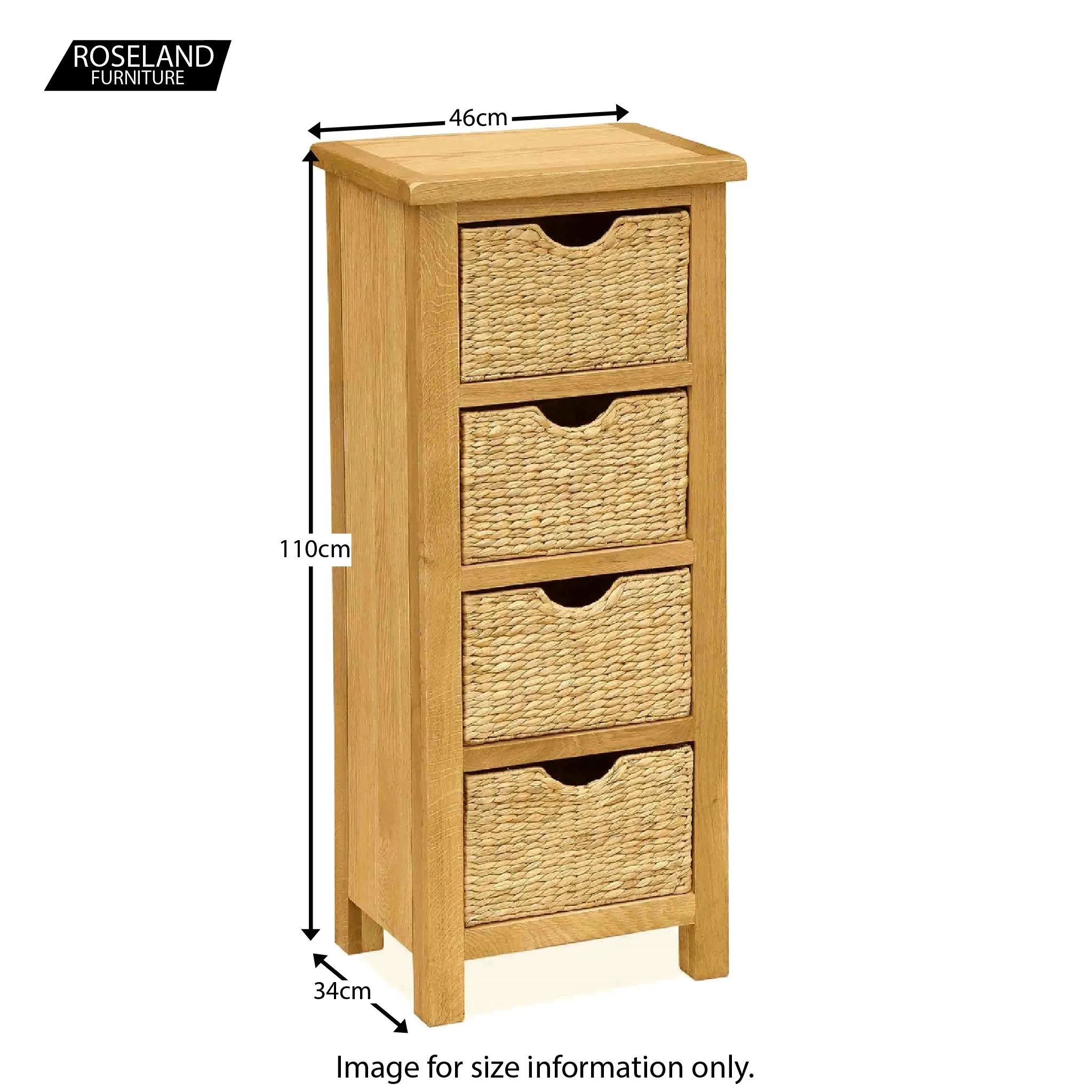 Surrey Oak Tallboy with Baskets