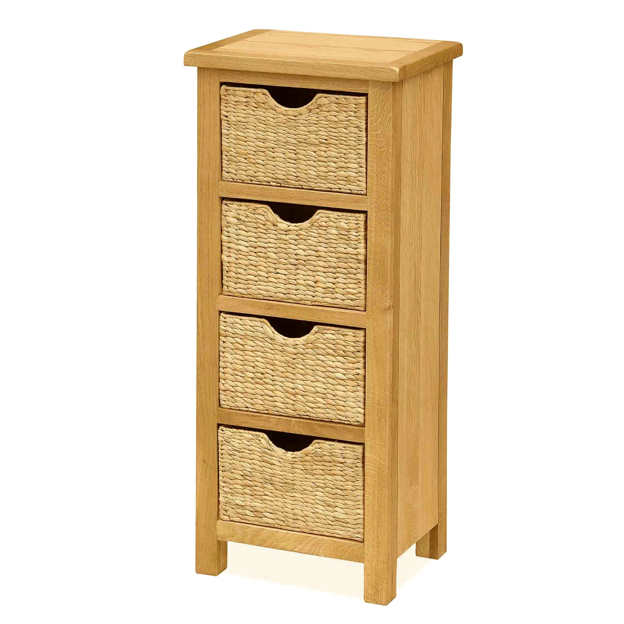 Surrey Oak Tallboy with Baskets