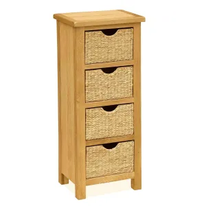 Surrey Oak Tallboy with Baskets
