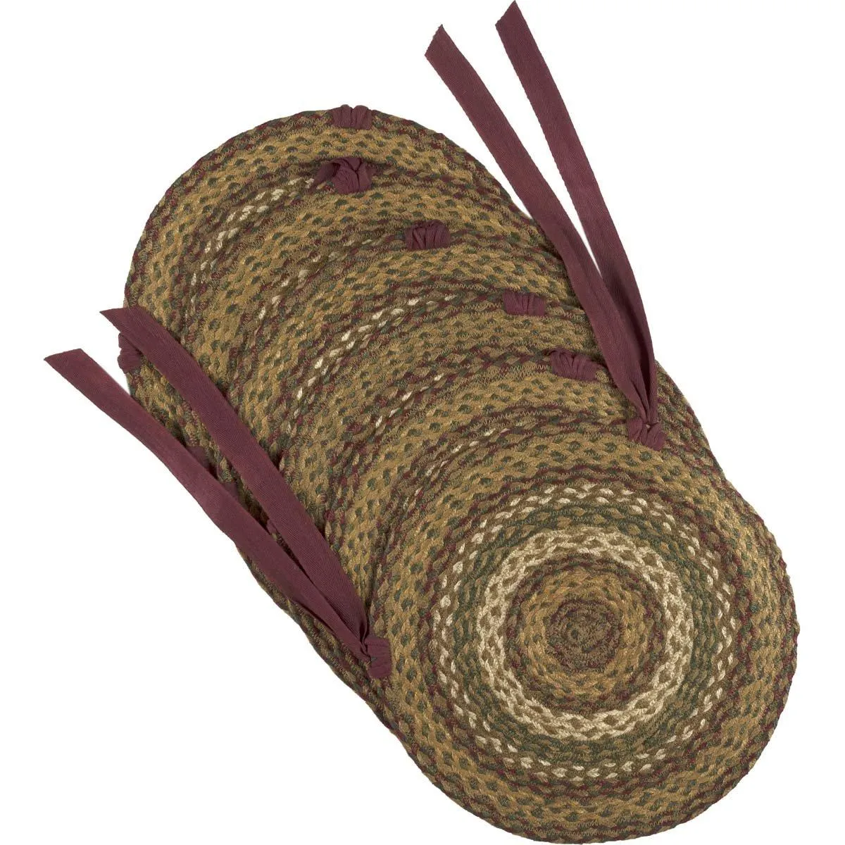 Tea Cabin Braided Chair Pad 15" - Set of 6