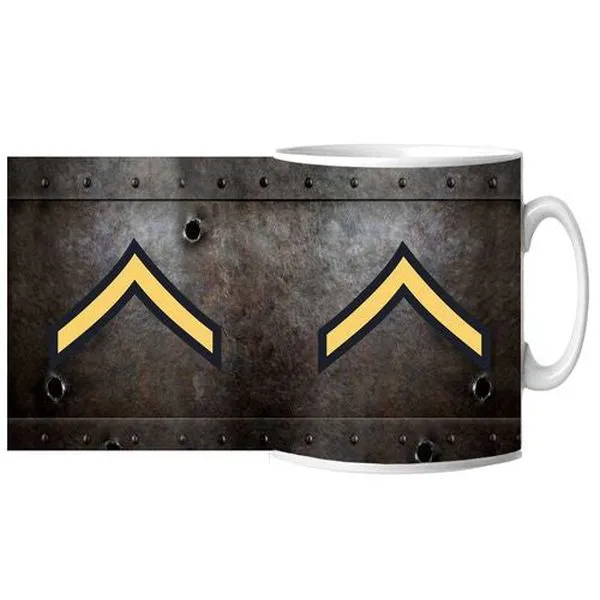 US Army Private Chevron Ceramic Mug 15 oz