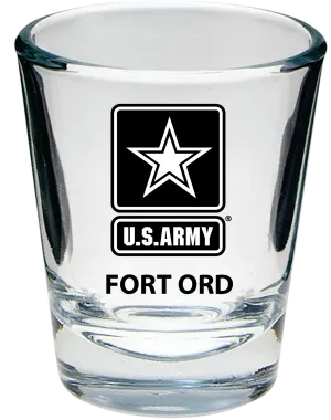 U.S. Army Star Fort Ord on Clear 1.75 oz. Shot Glass