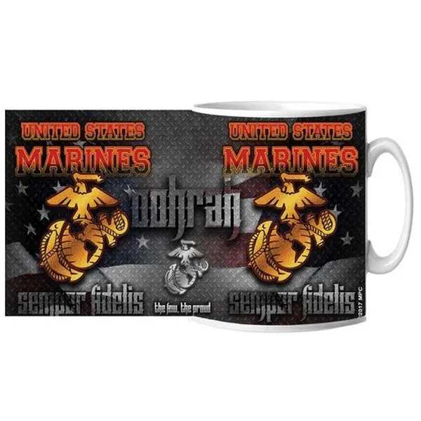 US Marine Semper Fidelis OOHRAH Ceramic Mug 15 oz