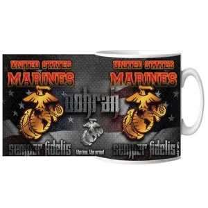 US Marine Semper Fidelis OOHRAH Ceramic Mug 15 oz