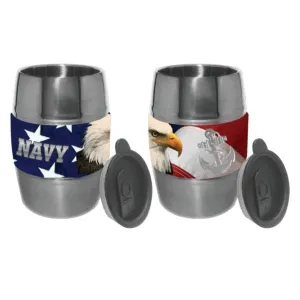U.S. Navy Anchor Flag Background on 12 oz. Barrel Mug
