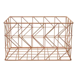 Vertex Zig Zag Wire Storage Basket - Copper