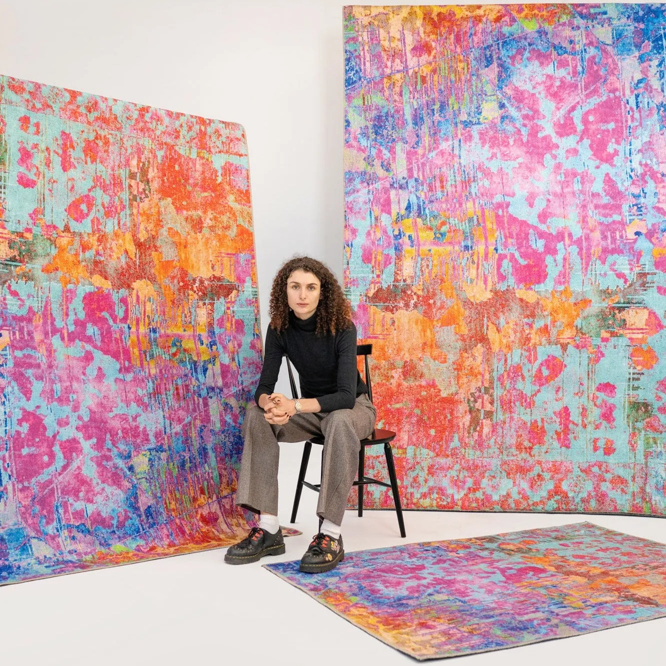 Vibrant Multicolour Washable Designer Rug - Blazing