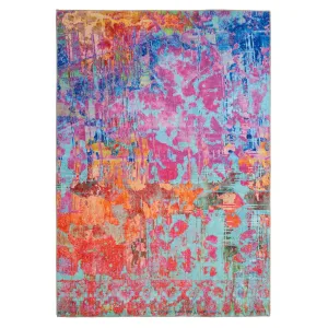Vibrant Multicolour Washable Designer Rug - Blazing