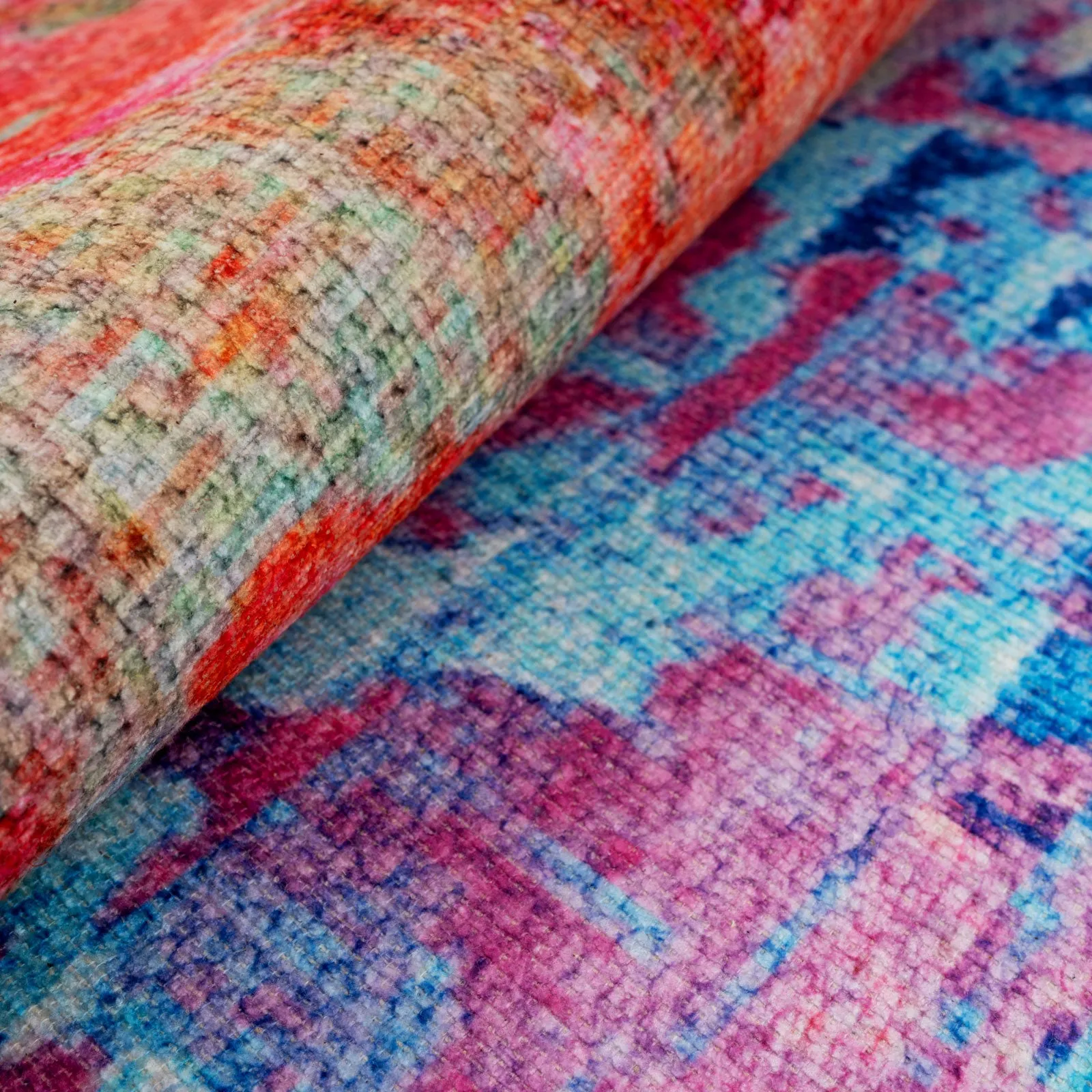 Vibrant Multicolour Washable Designer Rug - Blazing