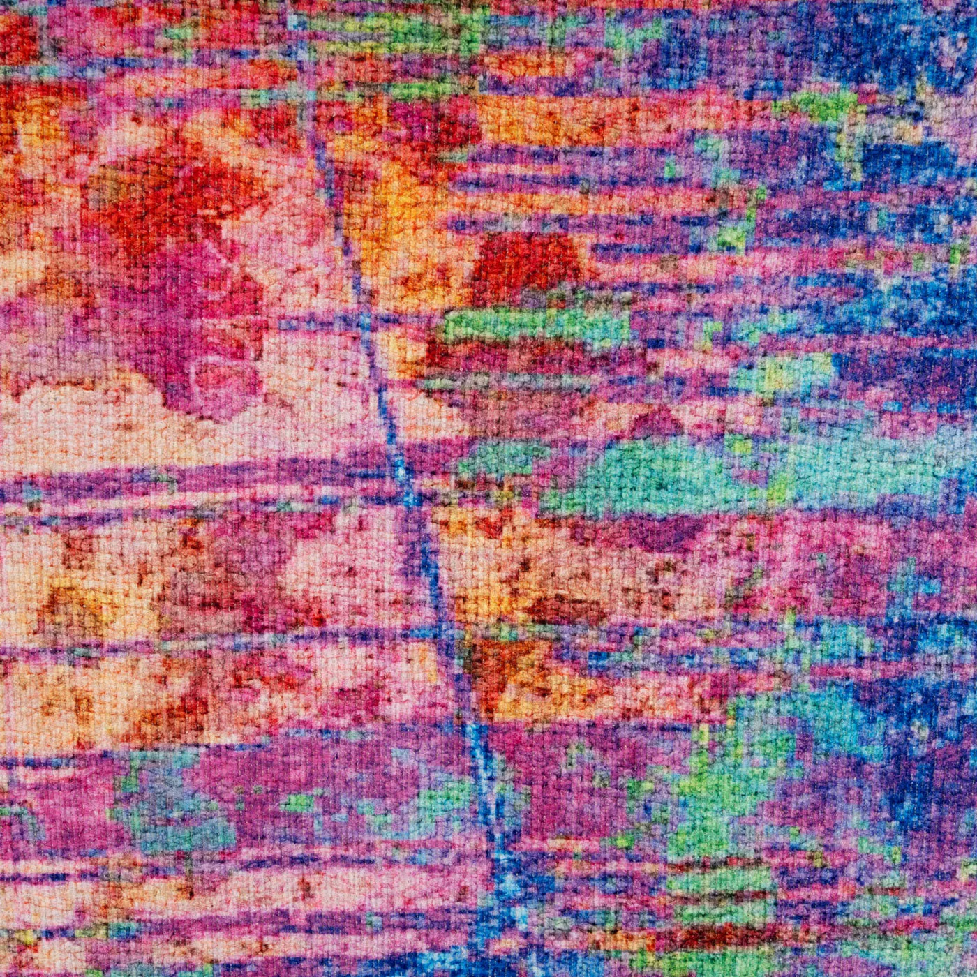 Vibrant Multicolour Washable Designer Rug - Blazing