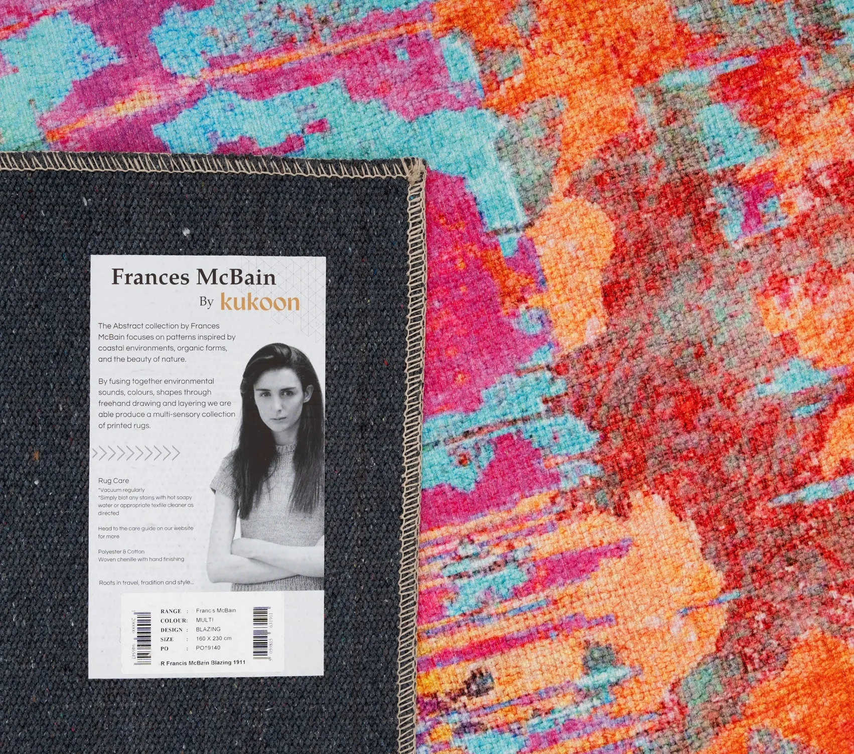 Vibrant Multicolour Washable Designer Rug - Blazing