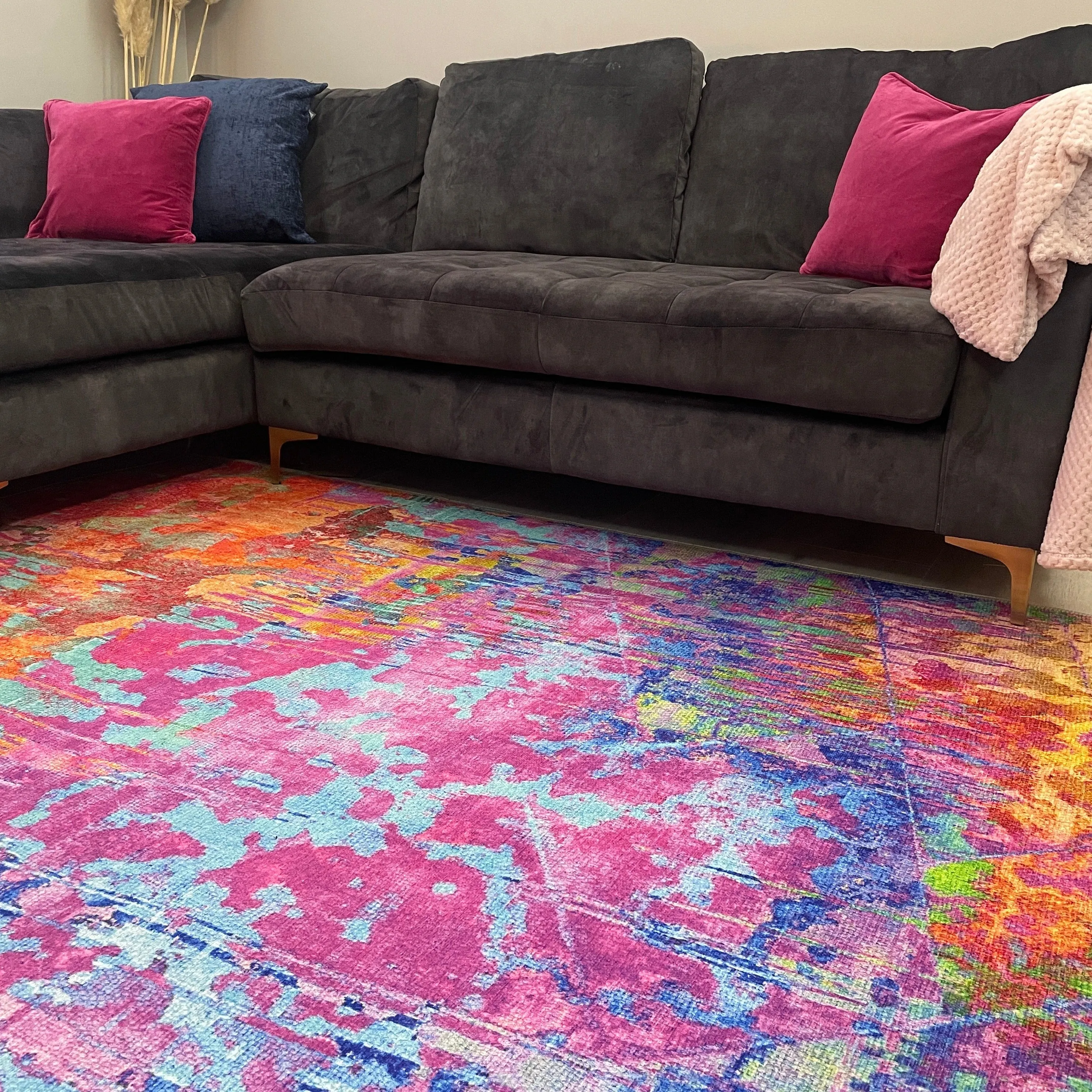 Vibrant Multicolour Washable Designer Rug - Blazing