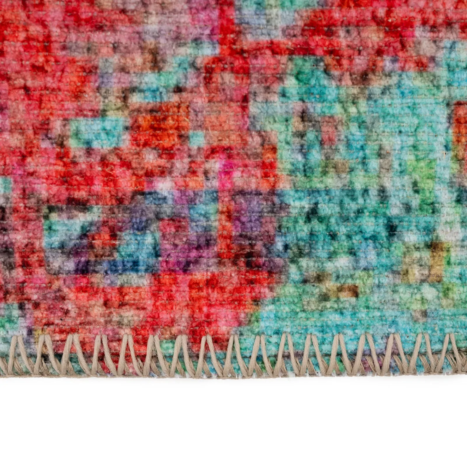 Vibrant Multicolour Washable Designer Rug - Blazing