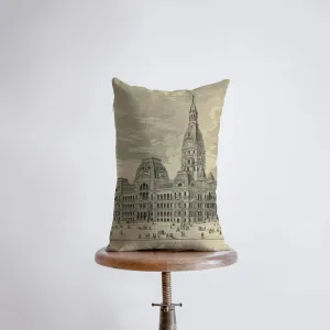 Vintage Buildings  | 12x18 | The City Hall | Pillow Cover | Chicago Pillow | Home Décor | Throw Pillow | Farmhouse Décor | Throw Pillows