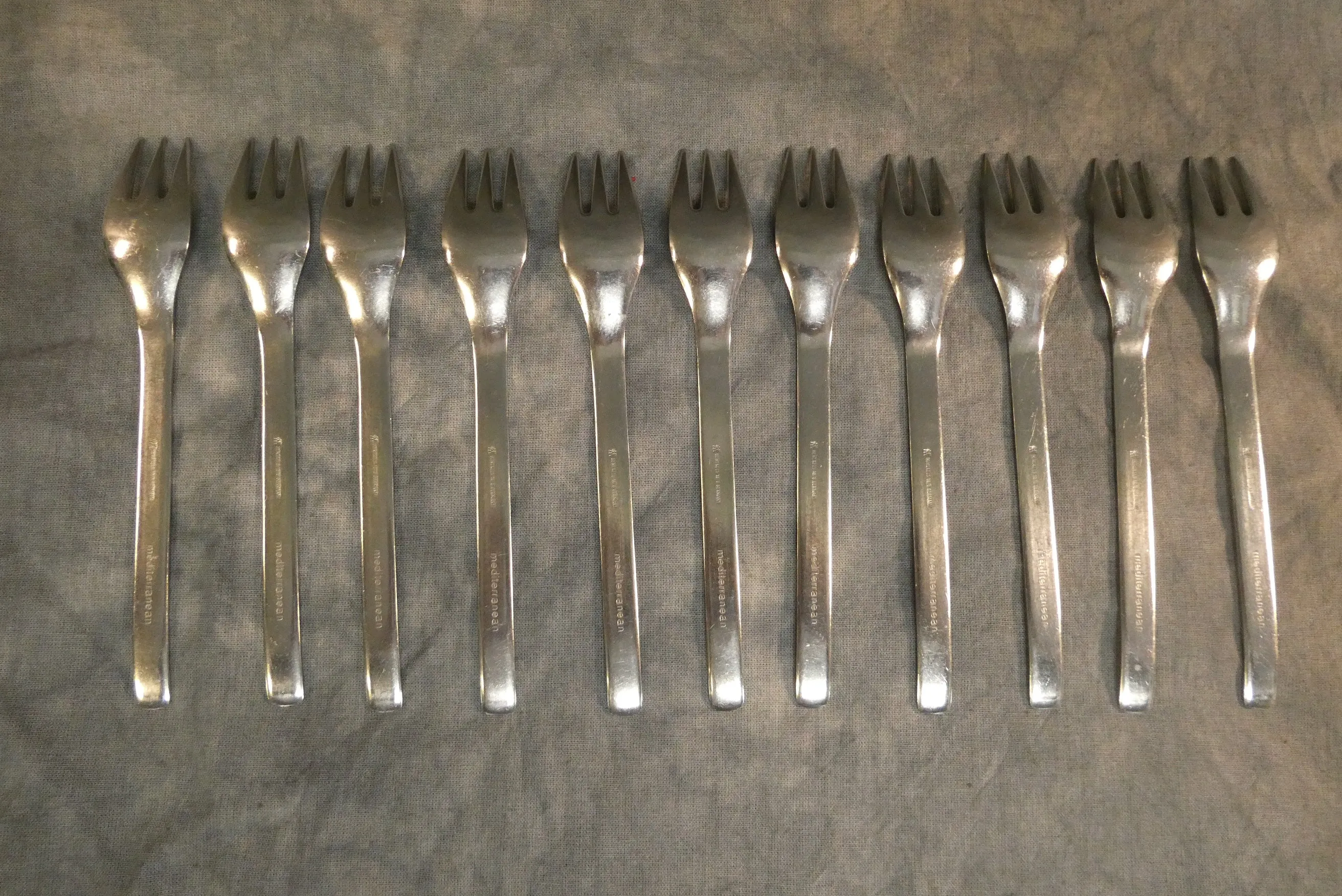 Vintage Henckels MCM Mediterranean 6" Forks - Set of 11