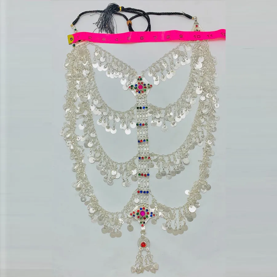 Vintage Silver Multilayers Massive Bib Necklace