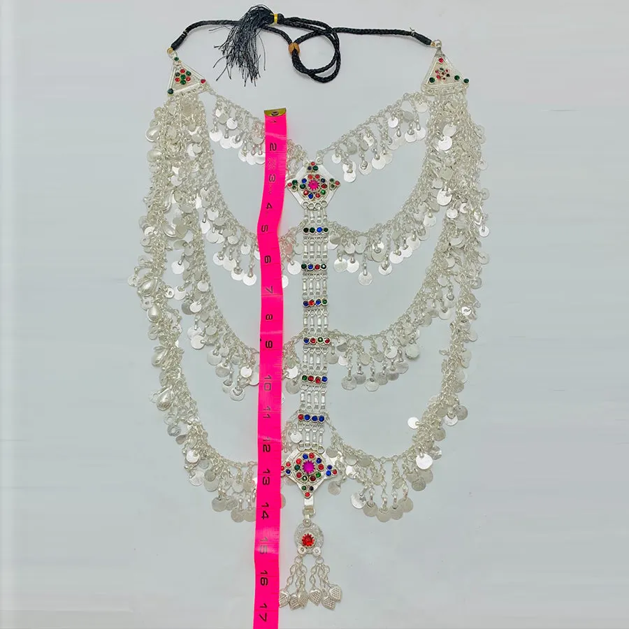 Vintage Silver Multilayers Massive Bib Necklace