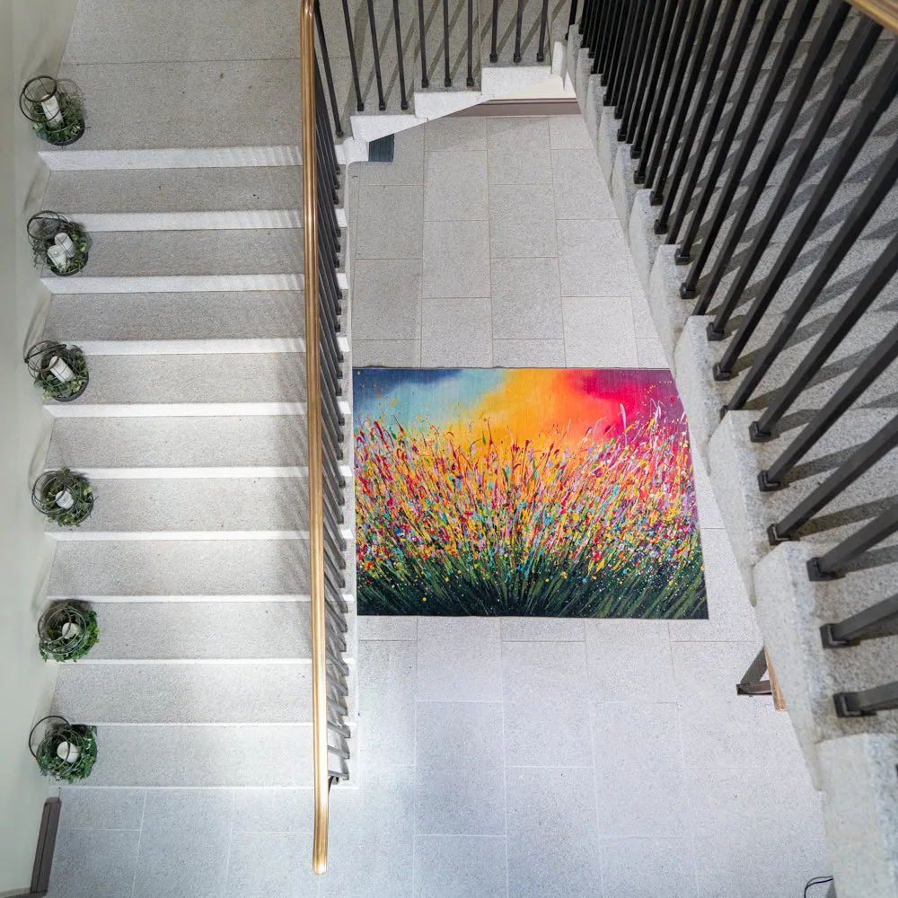 Washable Wild Flowers Designer Rug - Secret Garden