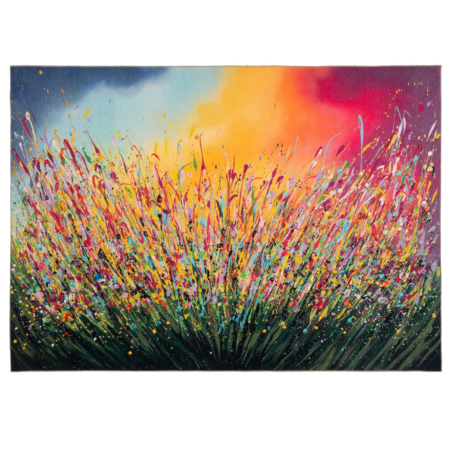 Washable Wild Flowers Designer Rug - Secret Garden