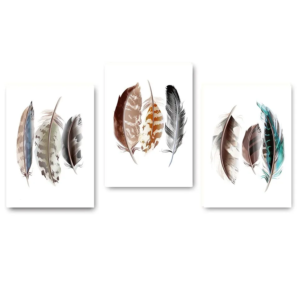Watercolor Feathers Poster