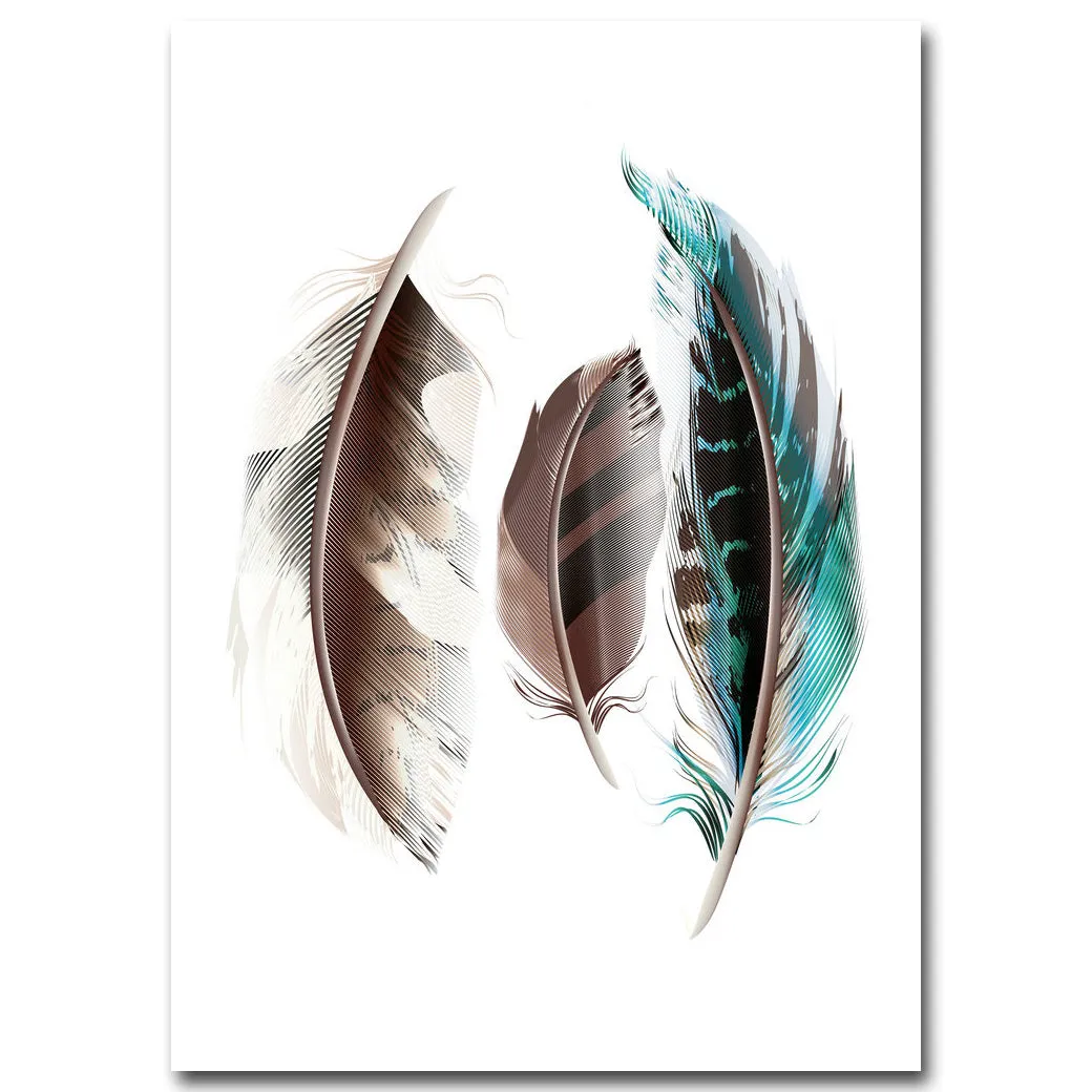 Watercolor Feathers Poster