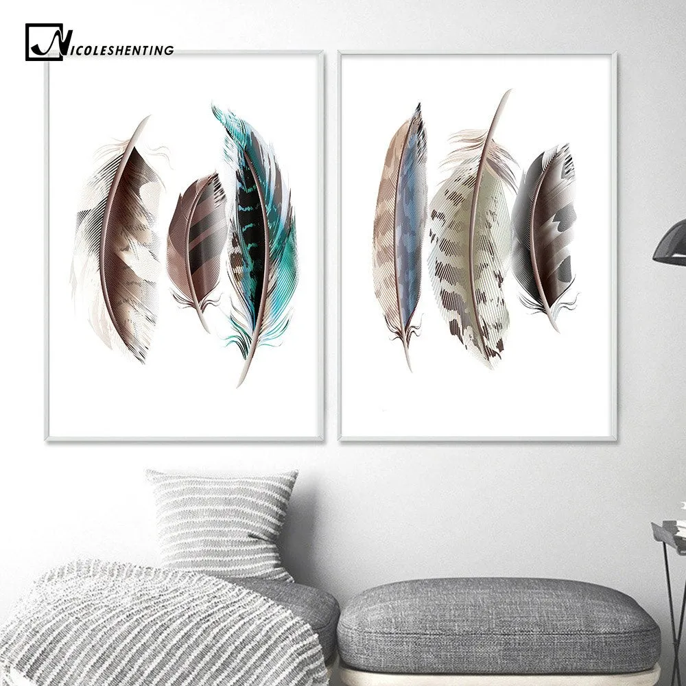 Watercolor Feathers Poster
