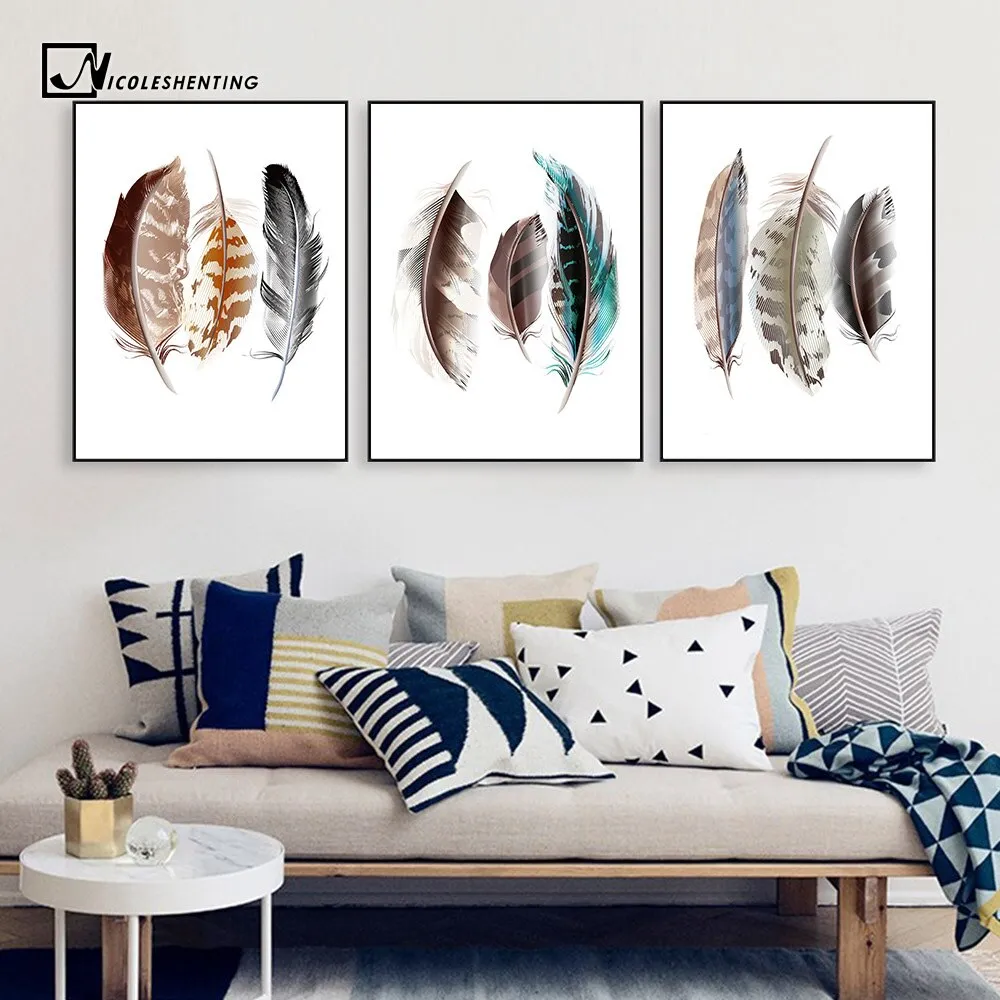 Watercolor Feathers Poster