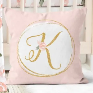 Watercolor Floral Personalized Nursery Pillow