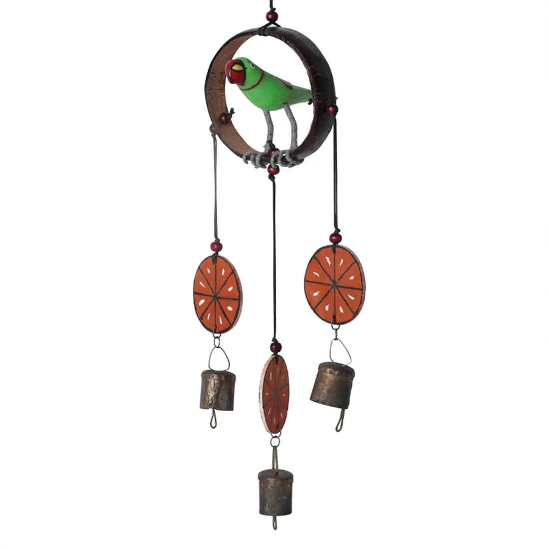 Wooden Handpainted & Handmade Decorative Hanging With Parrot