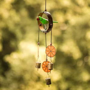 Wooden Handpainted & Handmade Decorative Hanging With Parrot